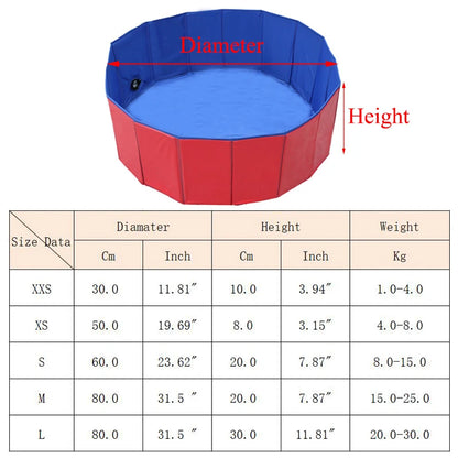 Foldable Portable Dog Swimming Pool - Summer Bath Tub for Small & Medium Pets