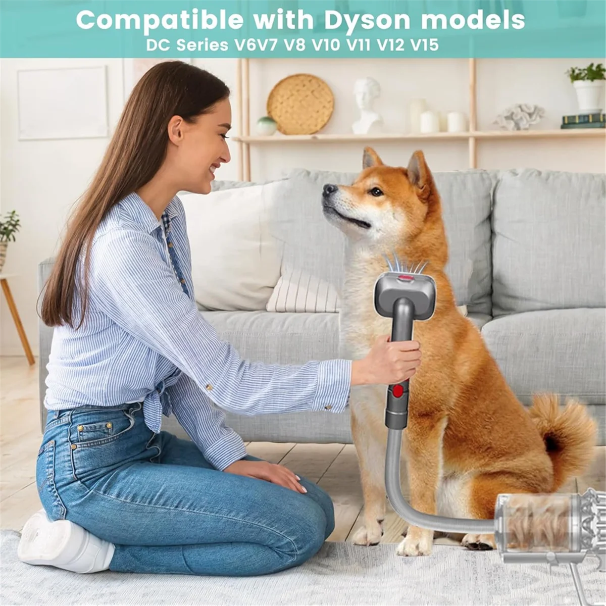 Dyson Pet Grooming Kit - Brush Attachment for Dogs (V7 V8 V10 V11 V12 V15