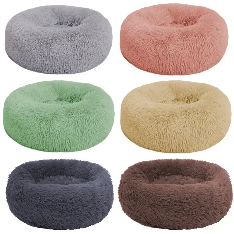 Ultra Soft Donut Cuddler Pet Bed - Washable Round Cushion for Dogs & Cats