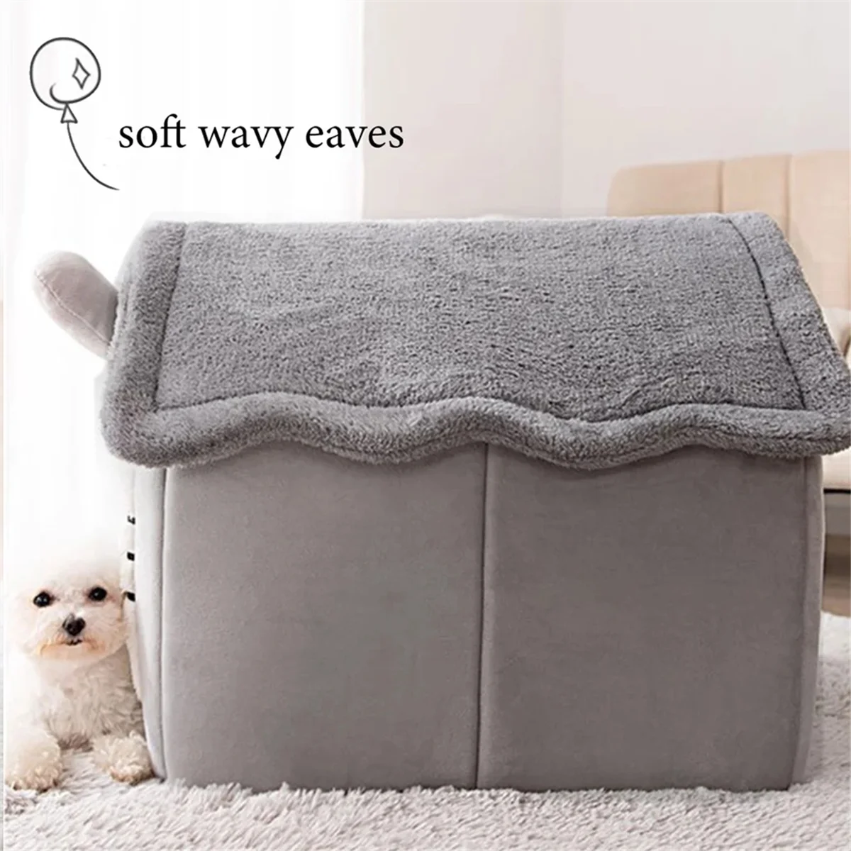 Removable & Washable Foldable Pet Bed - Cat/Dog House & Indoor Nest