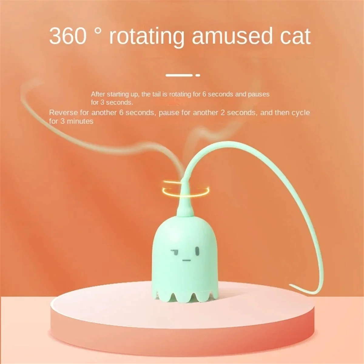 Interactive USB Cat Toy - Rotating Mouse Tail Teaser for Kittens