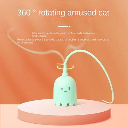 Interactive USB Cat Toy - Rotating Mouse Tail Teaser for Kittens