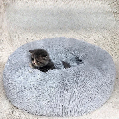 Ultra Soft Donut Cuddler Pet Bed - Washable Round Cushion for Dogs & Cats