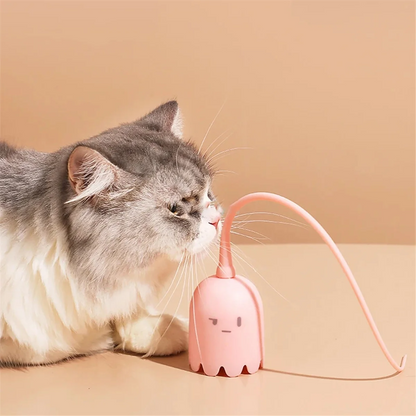 Interactive USB Cat Toy - Rotating Mouse Tail Teaser for Kittens