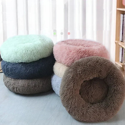 Ultra Soft Donut Cuddler Pet Bed - Washable Round Cushion for Dogs & Cats